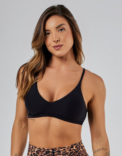 Luxe Black Bra - Leopard Edition - S image