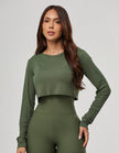 Cropped Long Sleeve - Green Croco image 0