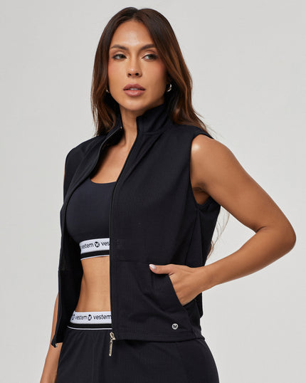 Satin Intense Dry Fit Vest | Black