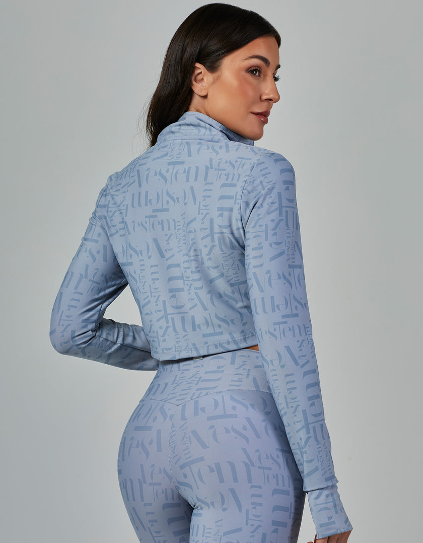 Myst Cropped Jacket | Blue Drizzle