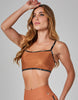 Hype Light Support Crop Top | Brown Cognac