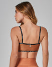 Hype Light Support Crop Top | Brown Cognac