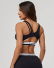 Satin Intense High Support Crop Top | Black