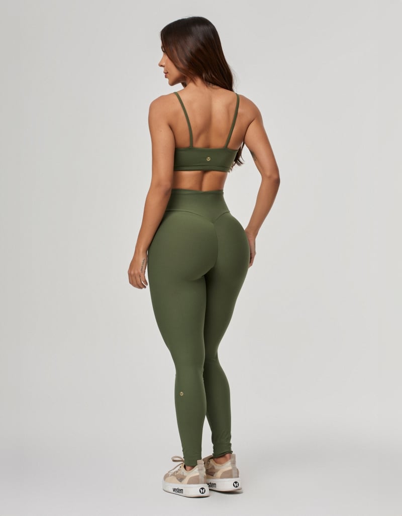 Invisible Lift Leggings | Green Croco