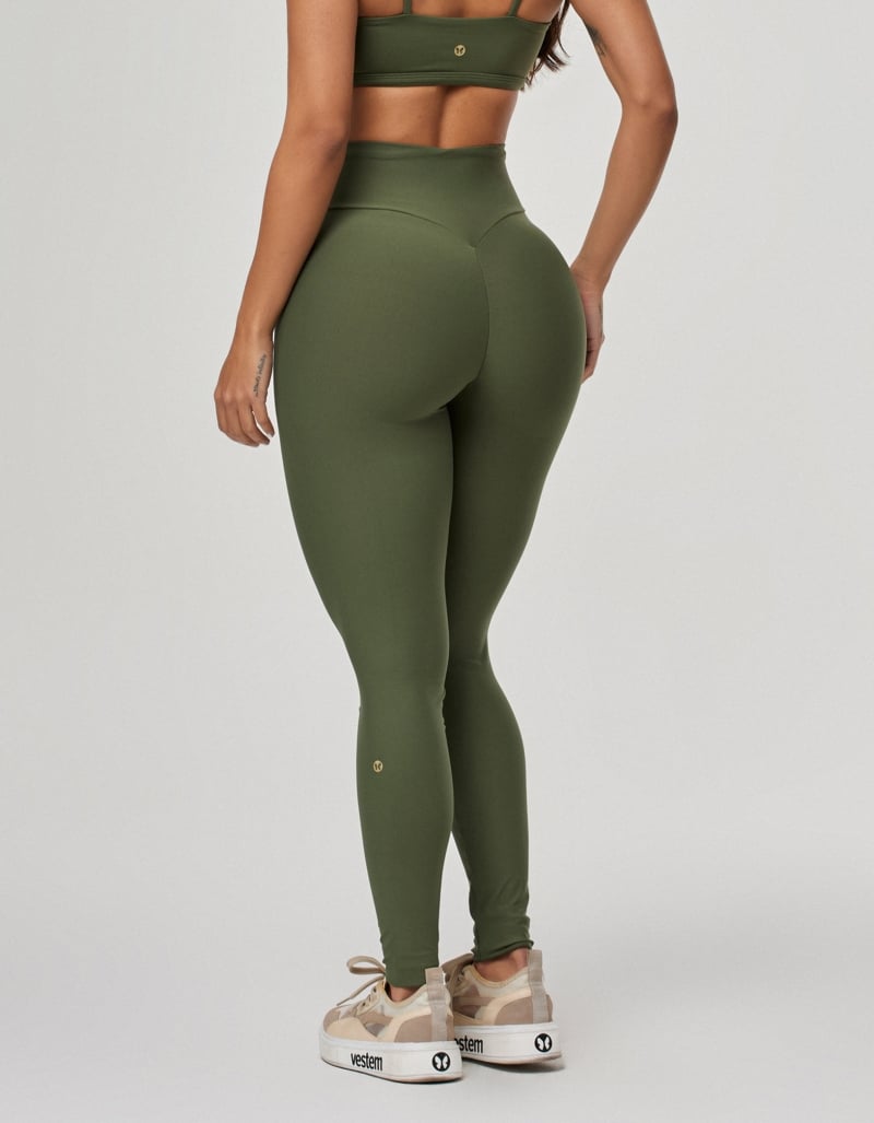 Invisible Lift Leggings | Green Croco