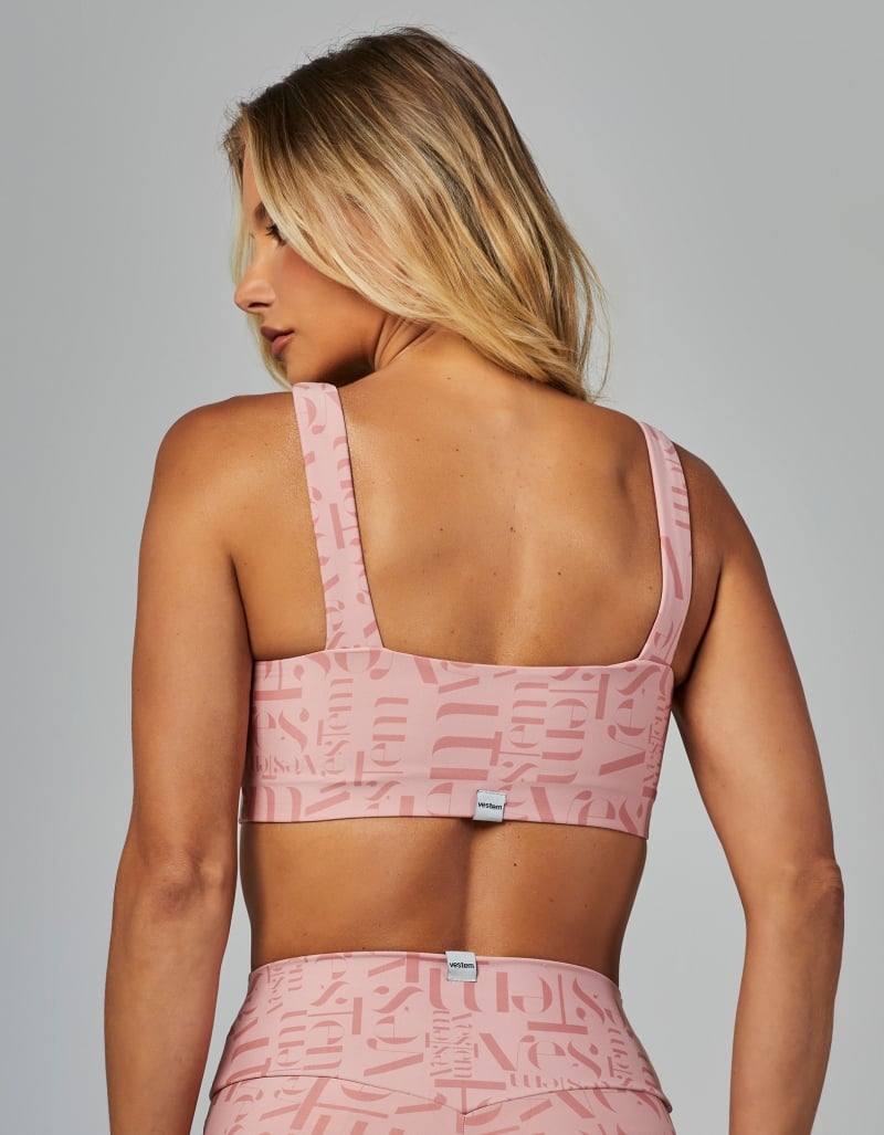 Myst Medium Support Crop Top | Pink Romance