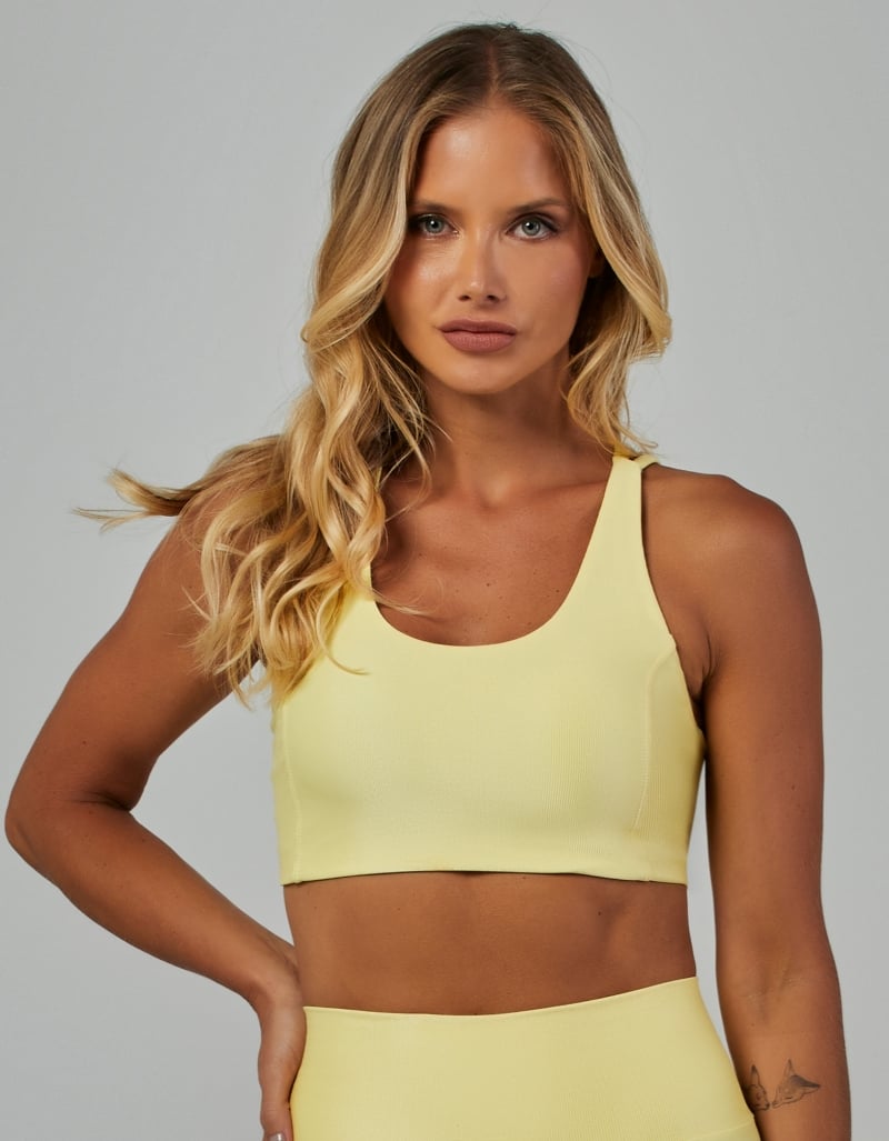 Shine High Support Crop Top | Yellow Sun Kisses