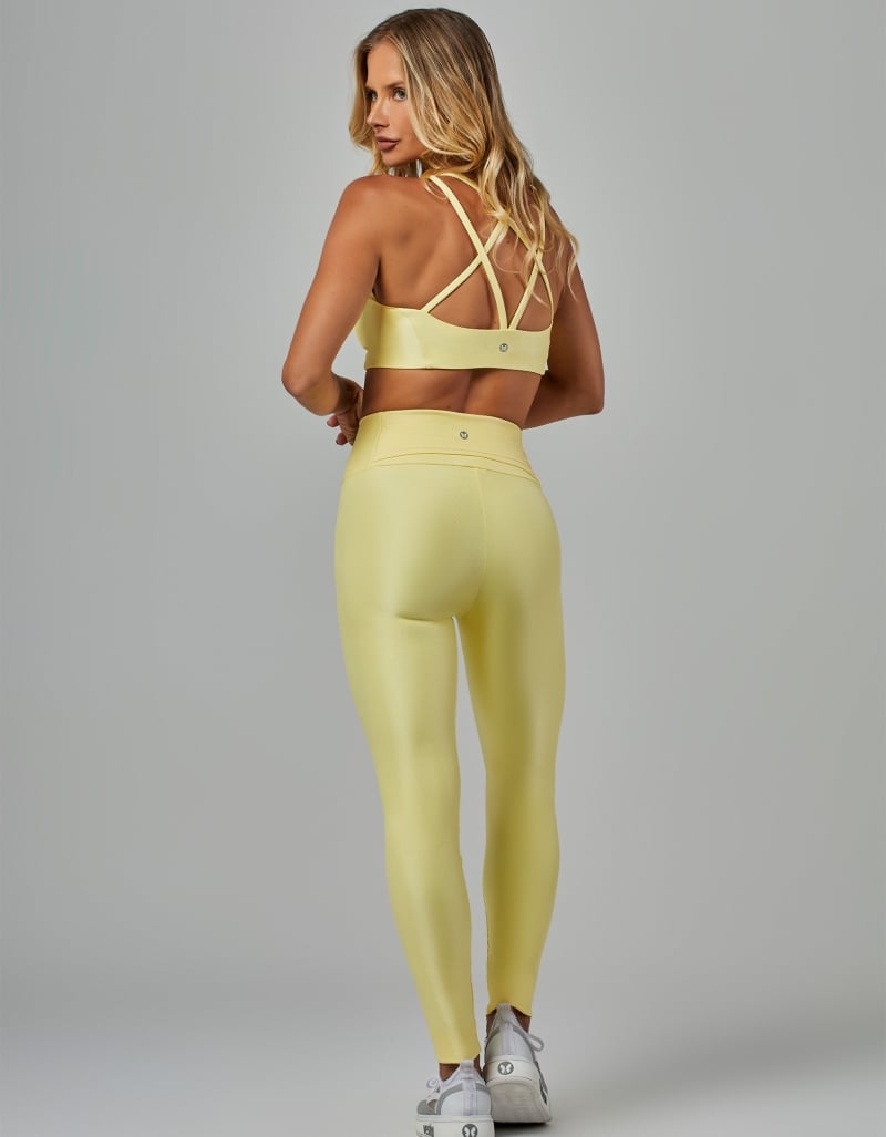 Shine High Support Crop Top | Yellow Sun Kisses