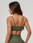 Lightweight Support Crop Top | Green Croco